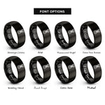 font options for inside engraving on black bolt nut rings