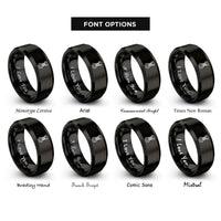font options for inside engraving on black bolt nut rings