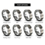 font options for inside engraving on gray bolt nut rings