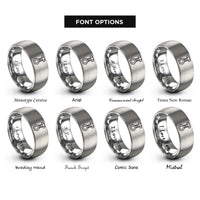 font options for inside engraving on silver bolt nut rings