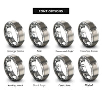 font options for inside engraving on grey bolt nut rings