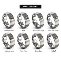 font options for inside engraving on gray bolt nut rings