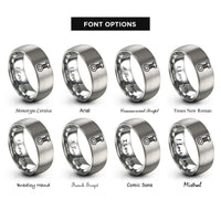 font options for inside engraving on gray bolt nut rings