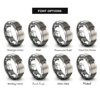 font options for inside engraving on gray bolt nut rings