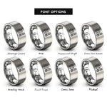 font options for inside engraving on silver bolt snap rings