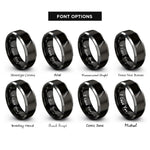 font options for inside engraving on black & gray bone folder rings