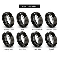 font options for inside engraving on black & gray bone folder rings