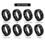 font options for inside engraving on black bone folder rings