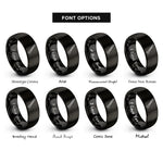 font options for inside engraving on black bone folder rings