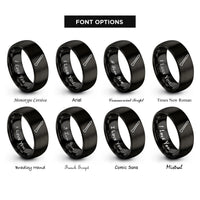 font options for inside engraving on black bone folder rings