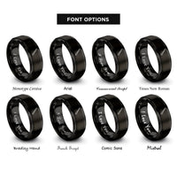 font options for inside engraving on black bone folder rings