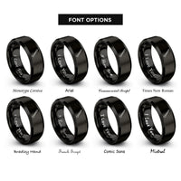 font options for inside engraving on black bone folder rings
