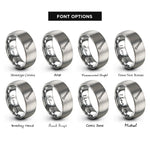 font options for inside engraving on silver bone folder rings