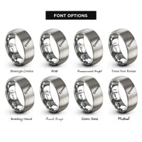 font options for inside engraving on silver bone folder rings