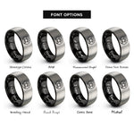font options for inside engraving on black & gray bone heart rings