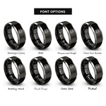 font options for inside engraving on black & gray bone heart rings
