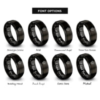font options for inside engraving on black bone heart rings