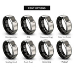 font options for inside engraving on black & gray boning knife rings