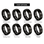 font options for inside engraving on black boning knife rings