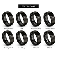 font options for inside engraving on black boning knife rings