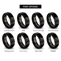 font options for inside engraving on black boning knife rings