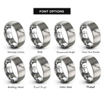 font options for inside engraving on silver boning knife rings