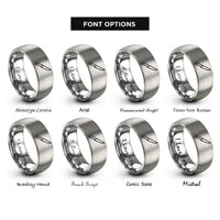 font options for inside engraving on silver boning knife rings