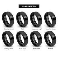 font options for inside engraving on black boof icon rings