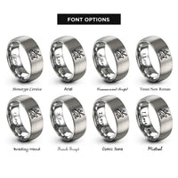 font options for inside engraving on grey boof icon rings