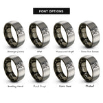 font options for inside engraving on gunmetal & grey boof icon rings