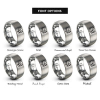 font options for inside engraving on gray books stack rings