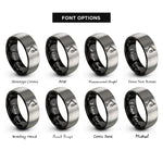 font options for inside engraving on black & gray boom arm microphone rings