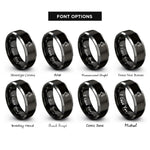 font options for inside engraving on black & silver boom arm microphone rings