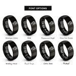 font options for inside engraving on black boom arm microphone rings