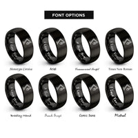 font options for inside engraving on black boom arm microphone rings