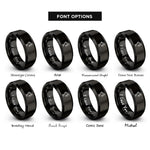 font options for inside engraving on black boom arm microphone rings