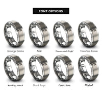 font options for inside engraving on grey boom arm microphone rings