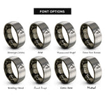 font options for inside engraving on gunmetal & silver boom arm microphone rings