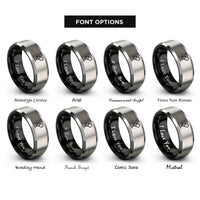 font options for inside engraving on black & grey boom microphone rings