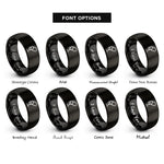font options for inside engraving on black boom microphone rings