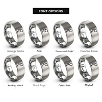 font options for inside engraving on gray boom microphone rings