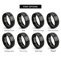 font options for inside engraving on black boombox rings