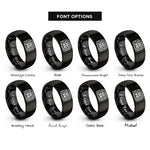 font options for inside engraving on black boombox rings