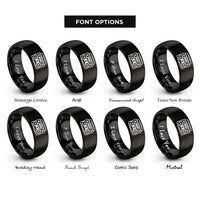 font options for inside engraving on black boombox rings