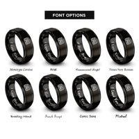 font options for inside engraving on black boombox rings