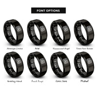 font options for inside engraving on black boombox rings