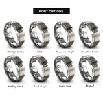 font options for inside engraving on gray boombox rings