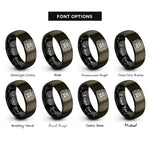 font options for inside engraving on gunmetal & black boombox rings