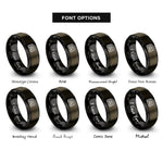 font options for inside engraving on gunmetal & black boombox rings