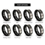 font options for inside engraving on black & gray boost gauge rings